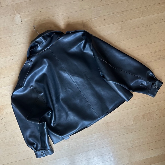 FREE PEOPLE -- We The Free Alexis Vegan Leather Jacket, L, PG1482 - Picture 8 of 8